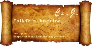 Csikós Jusztina névjegykártya